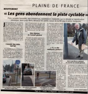 Article paru dans l'Echo-Régional