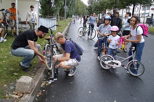 Gonflage des vélos qui passent