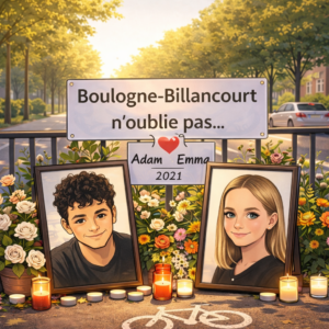 Hommage pour Adam et Emma à Boulogne-Billancourt