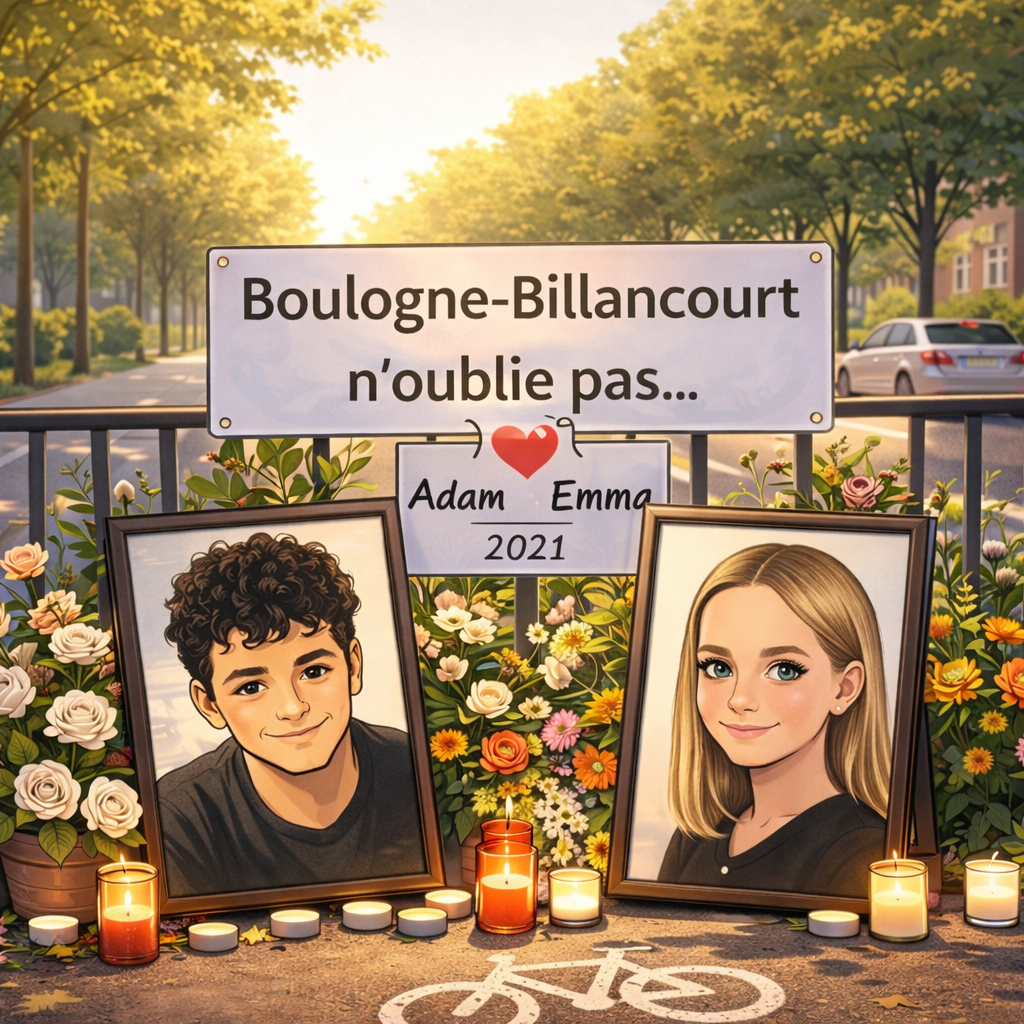 Hommage pour Adam et Emma à Boulogne-Billancourt